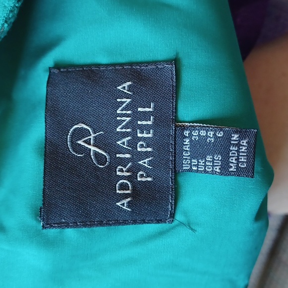 Adrianna Papell Teal Lace Cocktail/Formal Sheath Dress- Sz. 4 - Picture 5 of 6